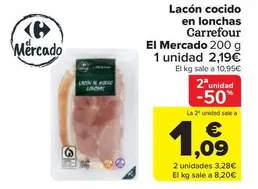 Oferta de Carrefour - Lacón Cocido En Lonchas/ El Mercado por 2,19€ en Carrefour Market