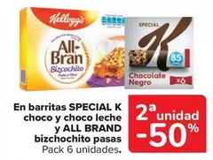 Oferta de Kellogg's - En Barritas Special K Choco Y Choco Leche Y All Brand Bizchochito Pasas en Carrefour Market