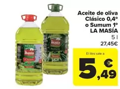 Oferta de La Masía - Aceite De Oliva Clásico 0,4o O Sumum 1o por 27,45€ en Carrefour Market