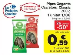 Oferta de Carrefour - Classic Pipas Gigantes por 1,18€ en Carrefour Market