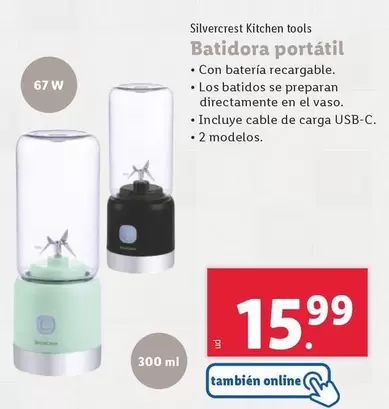 Oferta de Silvercrest Kitchen Tools - Batidora Portatil por 15,99€ en Lidl