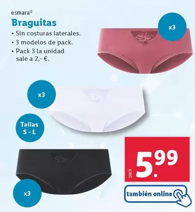 Oferta de Esmara - Braguitas por 5,99€ en Lidl