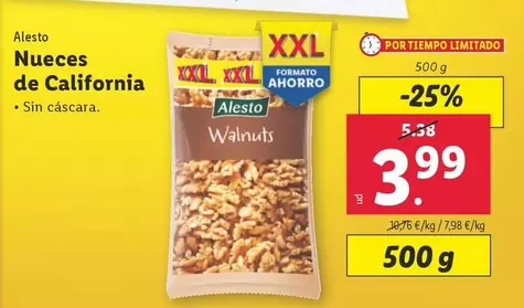 Oferta de Alesto - Nueces De California por 3,99€ en Lidl