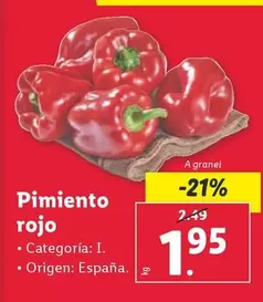 Oferta de Pimiento Rojo por 1,95€ en Lidl