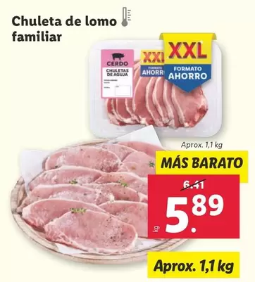 Oferta de Chuleta De Lomo Familiar por 5,89€ en Lidl