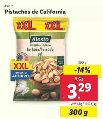 Oferta de Alesto - Pistachos De California por 3,29€ en Lidl