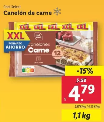 Oferta de Chef Select - Canelón De Carne  por 4,79€ en Lidl