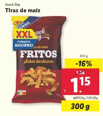 Oferta de Snack Day - Tiras De Maíz  por 1,15€ en Lidl