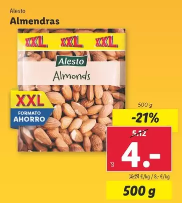 Oferta de Alesto - Almendras por 4€ en Lidl