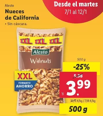 Oferta de Alesto - Nueces De California por 3,99€ en Lidl