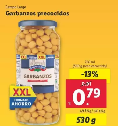 Oferta de Campo Largo - Garbanzos Precocidos por 0,79€ en Lidl