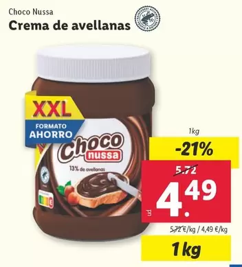 Oferta de Choco Nussa - Crema De Avellanas por 4,49€ en Lidl