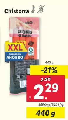 Oferta de Chistorra por 2,29€ en Lidl