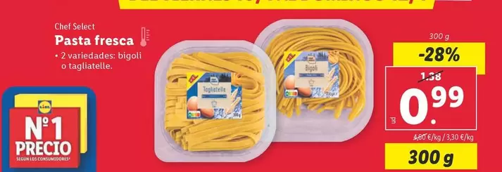 Oferta de Chef Select - Pasta Fresca por 0,99€ en Lidl