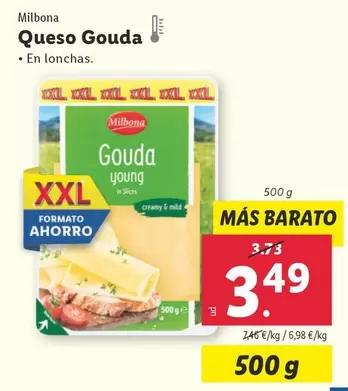 Oferta de Milbona - Queso Gouda por 3,49€ en Lidl