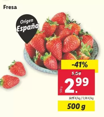 Oferta de Fresa por 2,99€ en Lidl