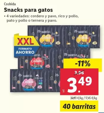 Oferta de Coshida - Snacks Para Gatos por 3,49€ en Lidl