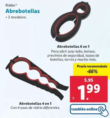 Oferta de Ridder - Abrebotillas por 1,99€ en Lidl