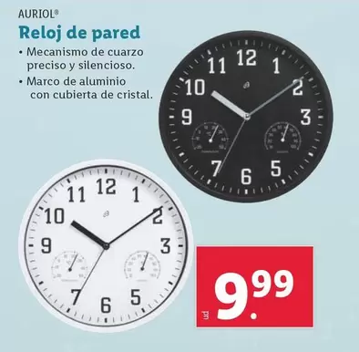 Oferta de Auriol - Reloj De Pared por 9,99€ en Lidl