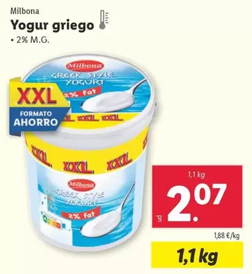 Oferta de Milbona - Yogur Griego por 2,07€ en Lidl