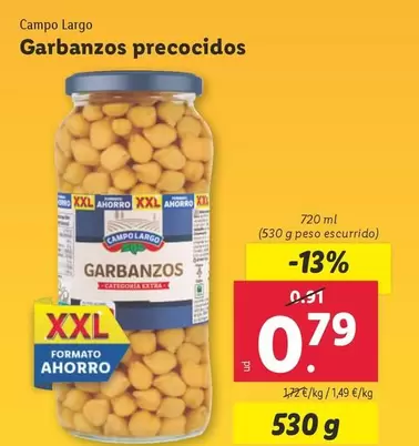 Oferta de Campo Largo - Garbanzos Precocidos por 0,79€ en Lidl