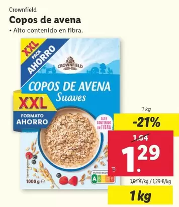 Oferta de Crownfield - Copos De Avena por 1,29€ en Lidl