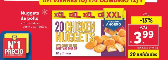 Oferta de Nuggets De Pollo por 3,99€ en Lidl