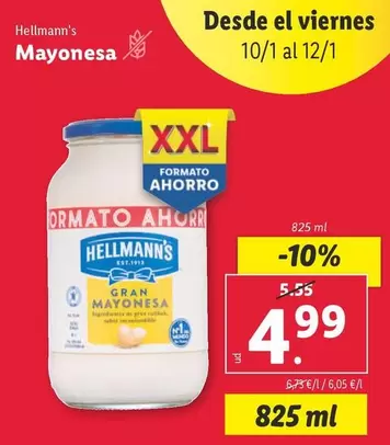 Oferta de Hellmann's - Mayonesa por 4,99€ en Lidl