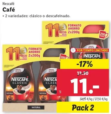 Oferta de Nescafé - Cafe por 11€ en Lidl