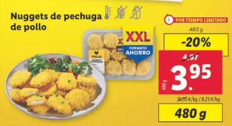 Oferta de Nuggets De Pechuga De Pollo por 3,95€ en Lidl