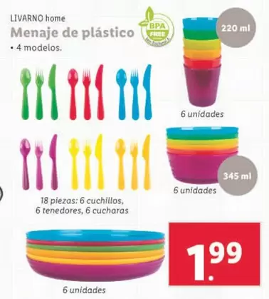 Oferta de Livarno Home - Menaje De Plástico por 1,99€ en Lidl