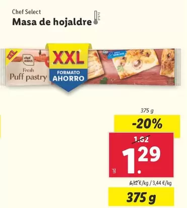 Oferta de Chef Select - Masa De Hojaldre por 1,29€ en Lidl