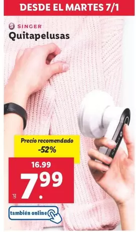 Oferta de Singer - Quitapelusas por 7,99€ en Lidl