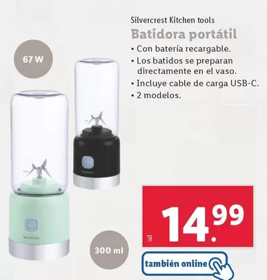 Oferta de Silvercrest Kitchen Tools - Batidora Portatil por 14,99€ en Lidl