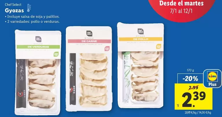 Oferta de Chef Select - Gyozas por 2,39€ en Lidl