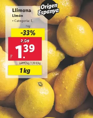 Oferta de Limon por 1,39€ en Lidl