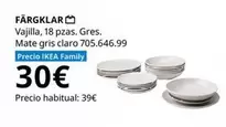 Oferta de Claro - Vajilla por 30€ en IKEA