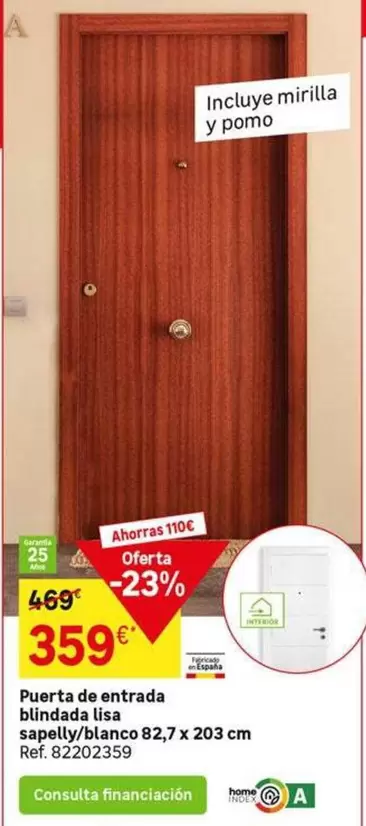 Oferta de Home - Puerta De Entrada Bindeada por 359€ en Leroy Merlin