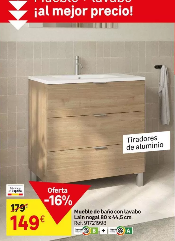 Oferta de Home - Mueble De Baño Con Lavabo La Inogel por 149€ en Leroy Merlin