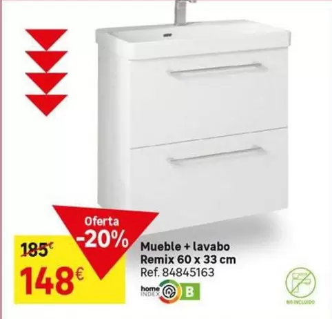 Oferta de Home - Mueble + Lavabo Remix 60 X 33 Cm por 148€ en Leroy Merlin