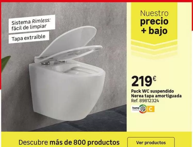 Oferta de Sistema - Pack Wc Suspendido Nerea +bajo por 219€ en Leroy Merlin