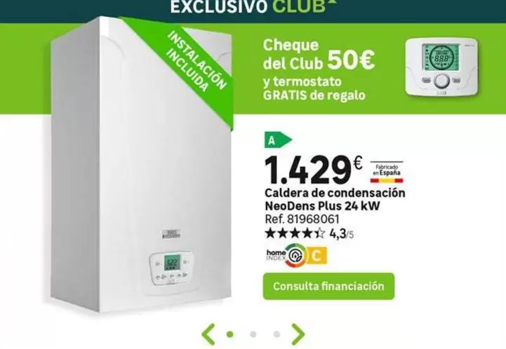 Oferta de Plus - Cládre De Condensación Noedons  24 Kw por 1429€ en Leroy Merlin