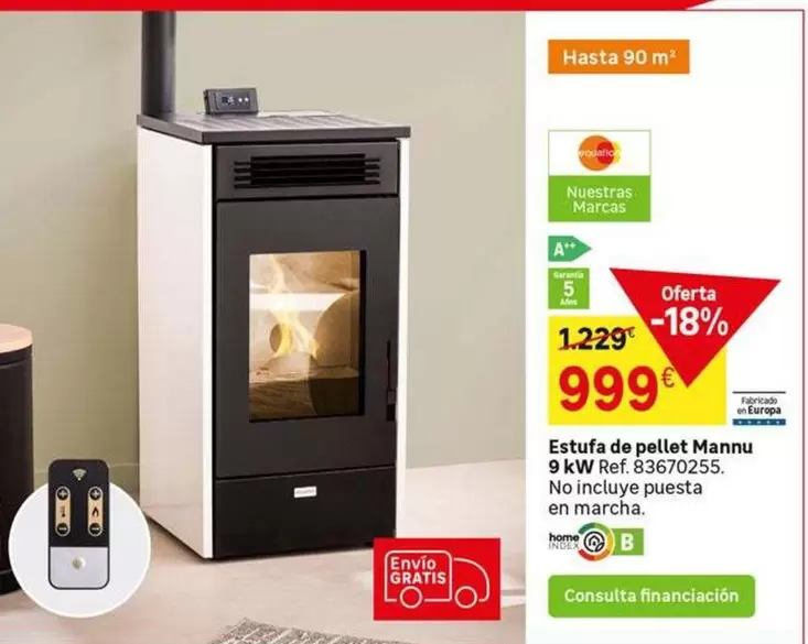 Oferta de Home - Estufa De Pellet por 999€ en Leroy Merlin