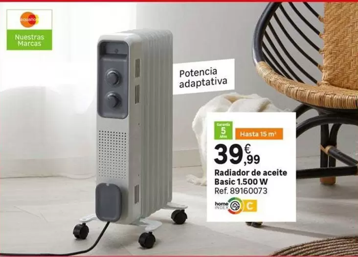 Oferta de Basic - Radiador De Aceite Basic por 39,99€ en Leroy Merlin