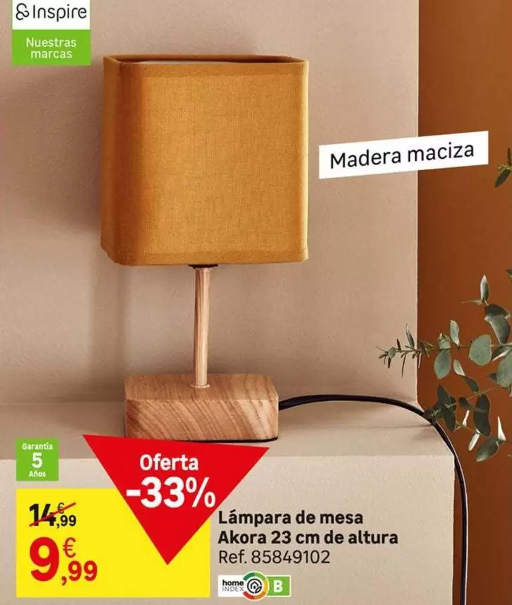 Oferta de Home - Lampara De Mesa Akora por 9,99€ en Leroy Merlin