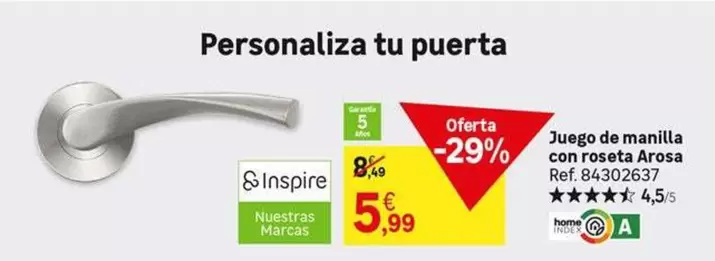 Oferta de Juego De Manilla Con Roseta Arosa por 5,99€ en Leroy Merlin