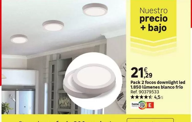 Oferta de Blanco - Pack 2 Foos Downlight Led 1,550 Limones  Frio por 21,29€ en Leroy Merlin