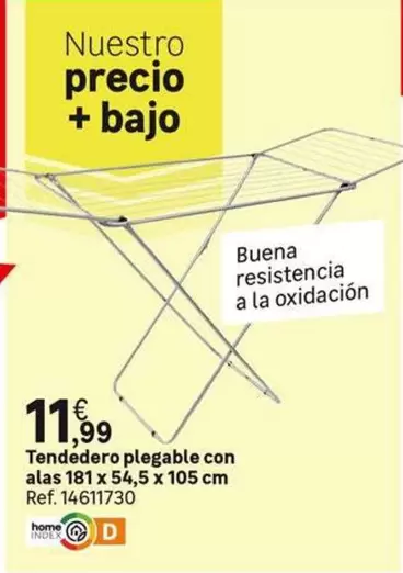 Oferta de Home - Tendedero Plegable Con Alas por 11,99€ en Leroy Merlin