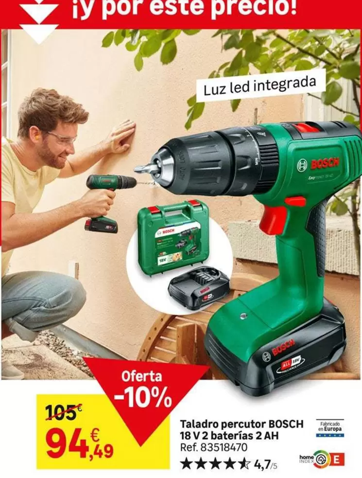 Oferta de Bosch - Taladro Percutor por 94,49€ en Leroy Merlin