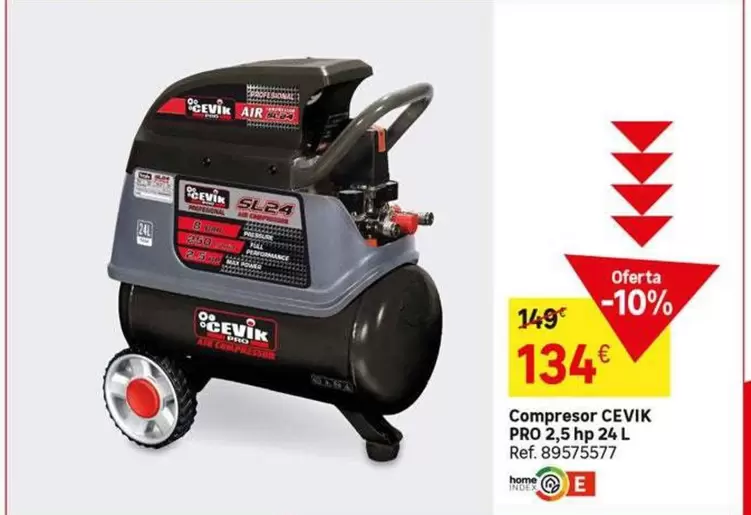 Oferta de Cevik - Compresor Pro 2, 5 Pz 4 L por 134€ en Leroy Merlin